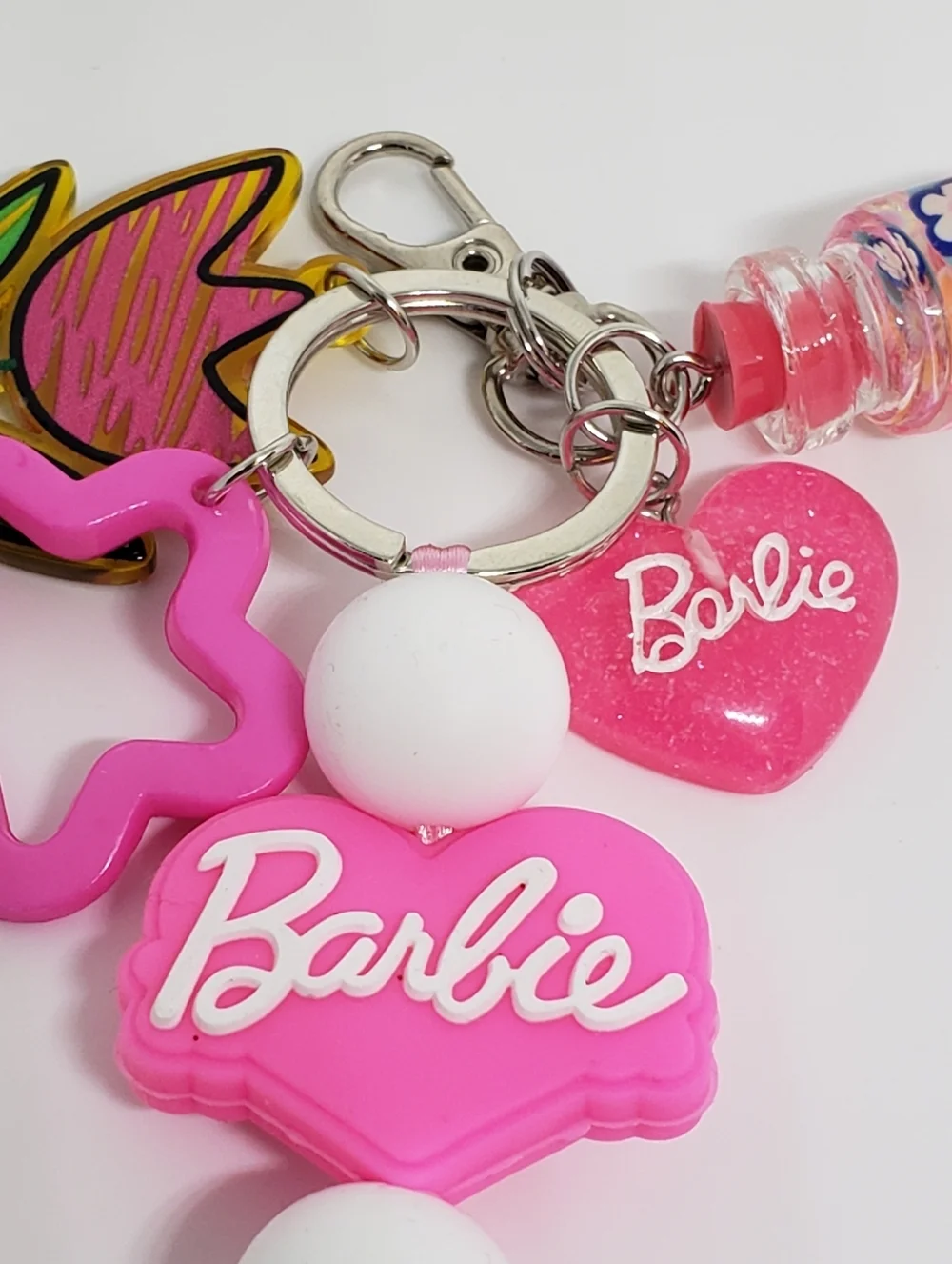 Handmade Silicone Focal Beaded Barbie Keychain